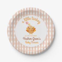 Ein kleiner Truthahn Baby Shower Party Teller
