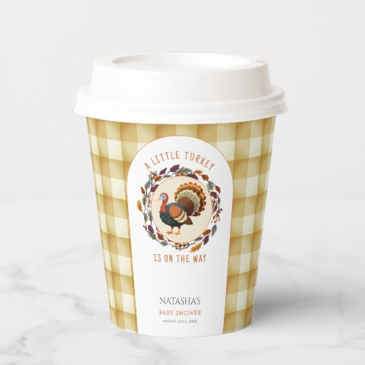 Ein kleiner türkischer Erntedank Fall Baby Dusche Pappbecher (Vorderseite)