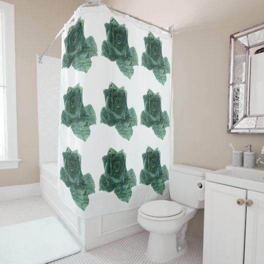 Ein kleiner Vogel erzählte mir Rose Duschvorhang (Beispiel)