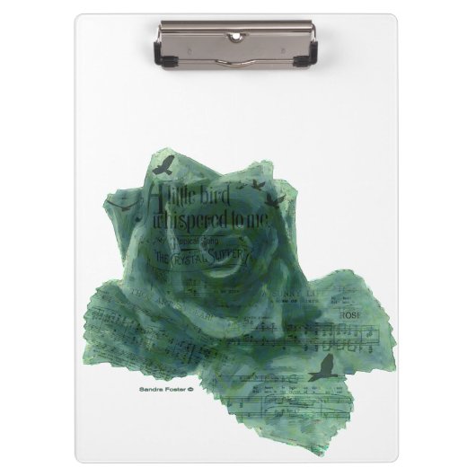 Ein kleiner Vogel erzählte mir Rose Klemmbrett (Vorderseite)