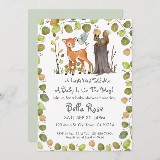 Ein kleiner Vogel erzählte mir, wie ich mich mit e Einladung (Vorne/Hinten)