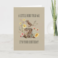 Ein kleiner Vogel hat mir Blumen zum Geburtstag er