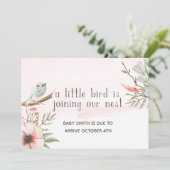 "Ein kleiner Vogel kommt unserem Nest bei" Schwang Einladung (Stehend Vorderseite)