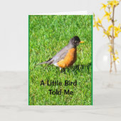 Ein kleiner Vogel sagte mir, es sei dein Geburtsta Karte (Gelbe Blume)