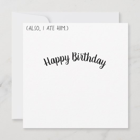 Ein kleiner Vogel sagte mir, es sei dein Geburtsta Karte (Rückseite)