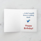 Ein kleiner Vogel sagte mir, es sei dein Geburtsta Karte (Innenseite)