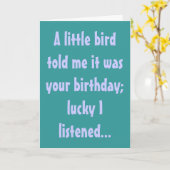 Ein kleiner Vogel sagte mir, es sei dein Geburtsta Karte (Gelbe Blume)