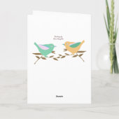 Ein kleiner Vogel sagte mir ... Glückwünsche Karte (Rückseite)