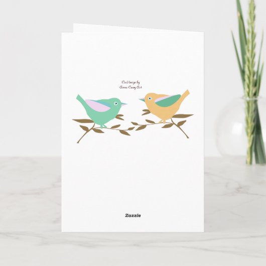 Ein kleiner Vogel sagte mir ... Glückwünsche Karte (Rückseite)