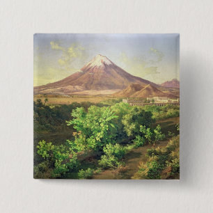 Ein kleiner Vulkan in mexikanischer Landschaft, Button