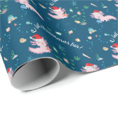 Ein kleiner Weihnachtsspass Niedliches Glück Santa Geschenkpapier (Rolleneckpunkt)