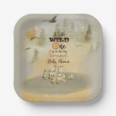 Ein kleiner Wild One Bears Woodland Baby Shower Pa Pappteller (Vorderseite)