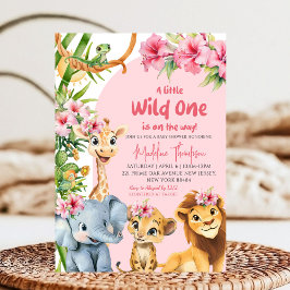 Ein kleiner Wild One ist auf der Safari Baby Dusch Einladung