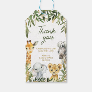 Ein kleiner Wild One Safari Baby Duschvorhang Tags Geschenkanhänger
