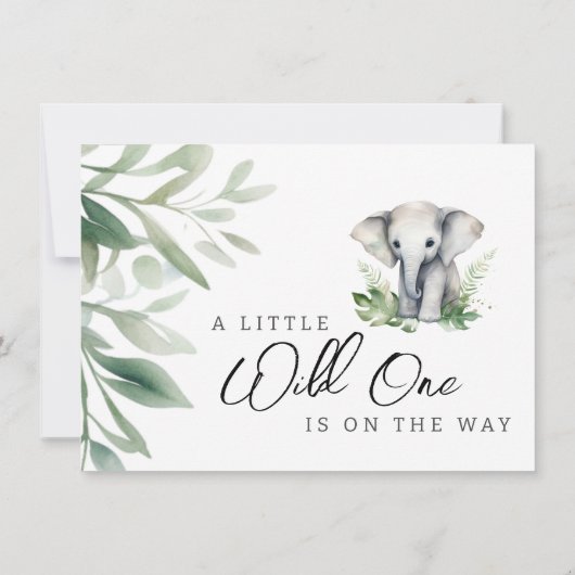 Ein kleiner Wild One Safari Elefant Dankeskarte (Rückseite)