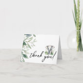 Ein kleiner Wild-One-Safari-Elefant falten Dankeskarte (Vorderseite)