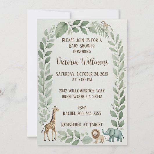 Ein kleiner Wilder Einladung (Rückseite)