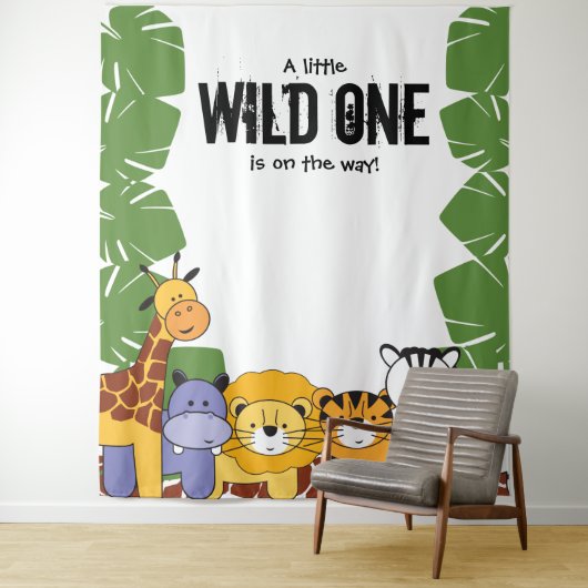 Ein kleiner wilder ist auf dem Weg Baby Shower Saf Wandteppich (Beispiel)