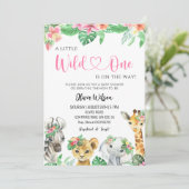 Ein kleiner Wilder ist unterwegs - Jungle Safari Einladung (Stehend Vorderseite)