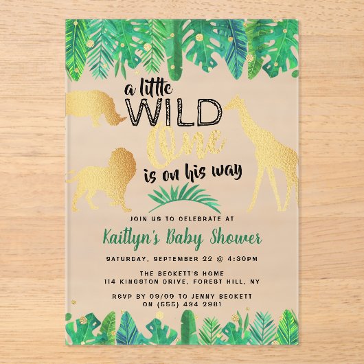 Ein kleiner Wilder ist unterwegs mit einer Babydus Acryleinladungen (Vorderseite)