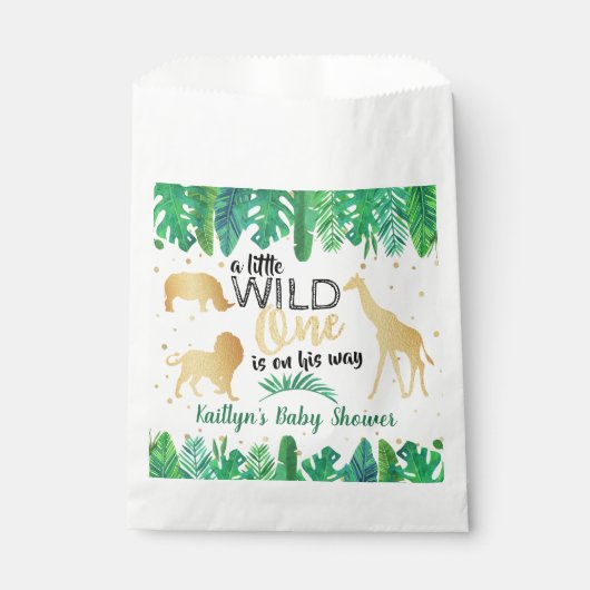 Ein kleiner Wilder ist unterwegs mit einer Babydus Geschenktütchen (Vorderseite)