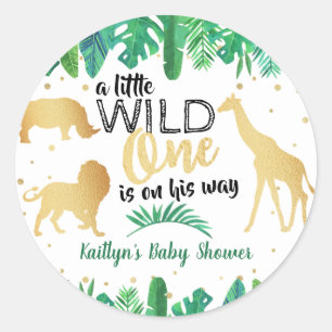 Ein kleiner Wilder ist unterwegs mit einer Babydus Runder Aufkleber