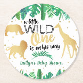 Ein kleiner Wilder ist unterwegs mit einer Babydus Runder Pappuntersetzer (Vorderseite)