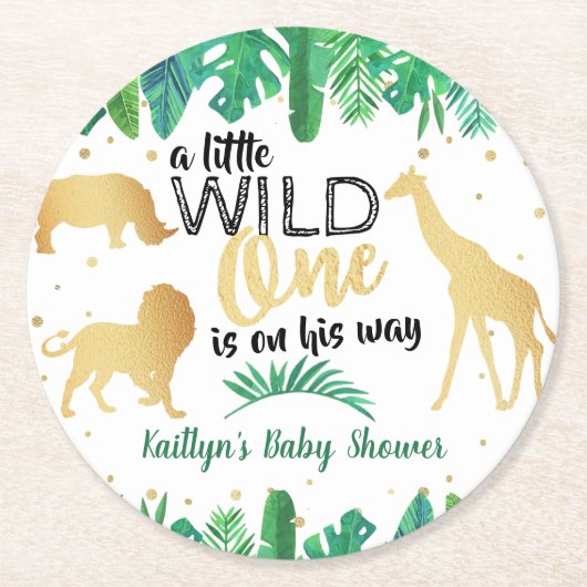 Ein kleiner Wilder ist unterwegs mit einer Babydus Runder Pappuntersetzer (Vorderseite)