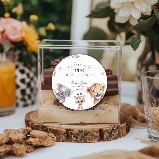 Ein kleiner Wilder Safari-Baby-Tiere Baby-Party Runder Aufkleber