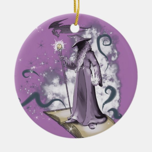 Ein kleiner Zauberer Keramik Ornament (Vorne)