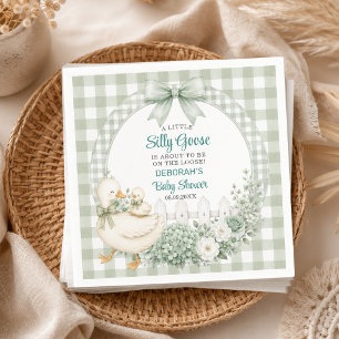 Ein kleines albernes Gänse-Grün-Cottagecore-Baby-S Serviette