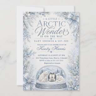 Ein kleines arktisches Wunder Winter-Baby-Party Einladung