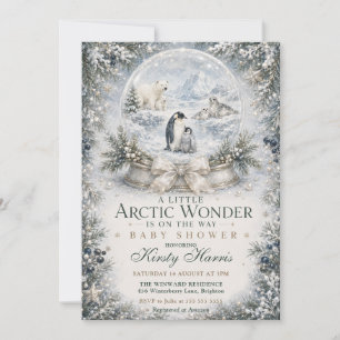 Ein kleines arktisches Wunder Winter-Baby-Party Einladung
