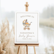 Ein kleines Baby-Duschbad mit Pumpkin Begrüßungsze