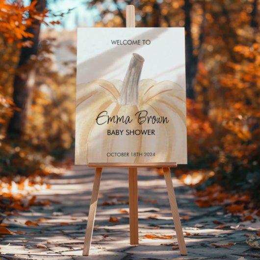 Ein kleines Baby-Duschgel mit Pumpkin Fall Begrüßu Poster