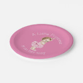 Ein kleines Babyparty-Rosa Prinzessin-Ballerina Pappteller (Schrägansicht)