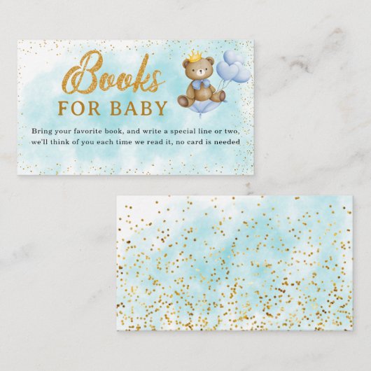 Ein kleines Bärenfürstenbuch für Baby-Dusche Begleitkarte (Vorne/Hinten)