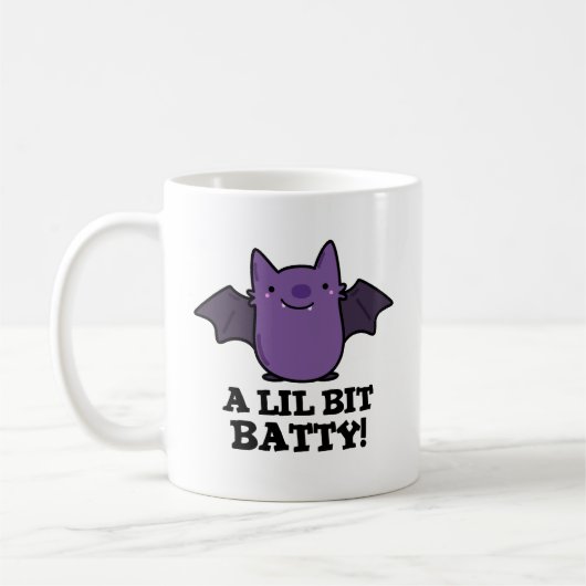 Ein kleines Batty Funny Baby Bat Puff Kaffeetasse (Links)