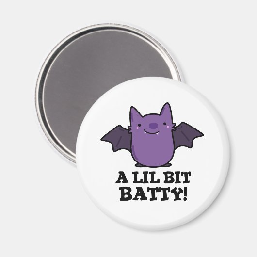 Ein kleines Batty Funny Baby Bat Puff Magnet (Vorderseite/Rückseite)