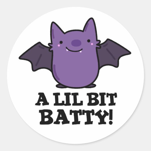 Ein kleines Batty Funny Baby Bat Puff Runder Aufkleber (Vorderseite)