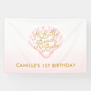 Ein kleines Beach Babe Girl 1. Geburtstag Banner