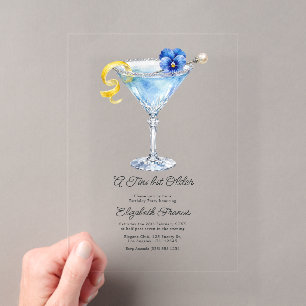 Ein kleines bisschen älter Blue Martini Luxus-Gebu Acryleinladungen