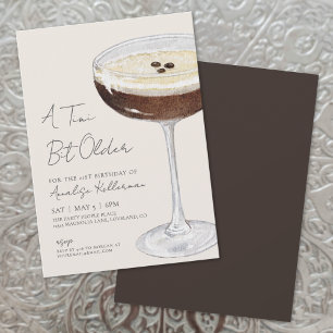 Ein kleines bisschen älter Espresso Martini Geburt Einladung
