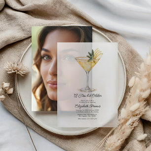 Ein kleines bisschen älter Golden Martini Vellum G Pergament Einladungen