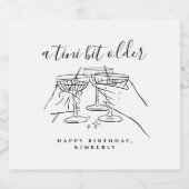 Ein kleines bisschen älter Martini Prost Geburtsta Schaumweinetikett (Einzelnes Label)