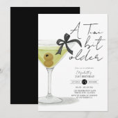Ein kleines bisschen älter Olive Martini Geburtsta Einladung (Vorne/Hinten)