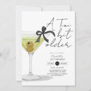 Ein kleines bisschen älter Olive Martini Geburtsta Einladung