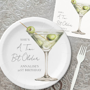 Ein kleines bisschen älterer Martini Geburtstag Pappteller