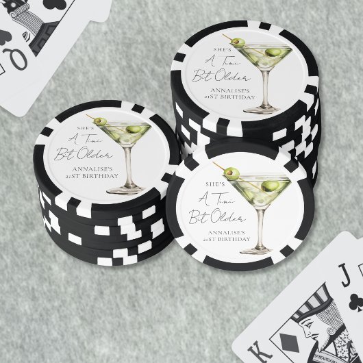 Ein kleines bisschen älterer Martini Geburtstag Pokerchips