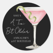 Ein kleines bisschen älterer Martini Geburtstag Runder Aufkleber (Vorderseite)